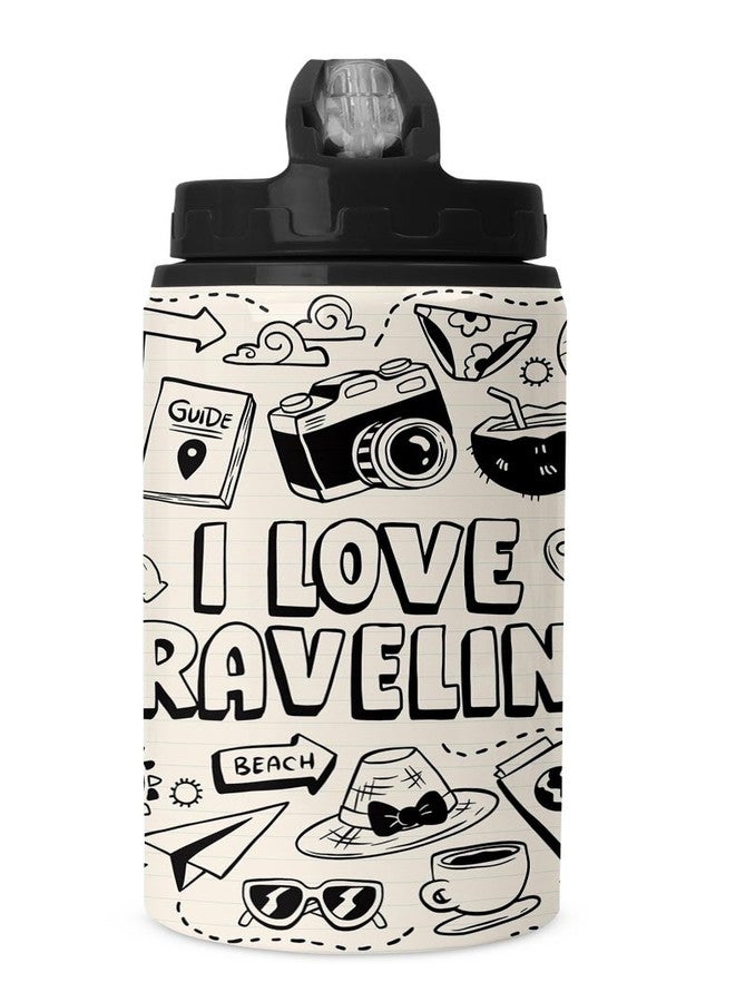 TrendoPrint Printed Aluminium Sipper Water Bottle with Lid & Straw 750ml For Gym, Yoga, Kids, Boys, Girls, Brother, Sister, Babies, Baby, Workout, Adults (WB400) - Image 2